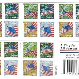 2013 Forever Stamps A Flag for All Seasons - 50 book of 1000 postage stamps